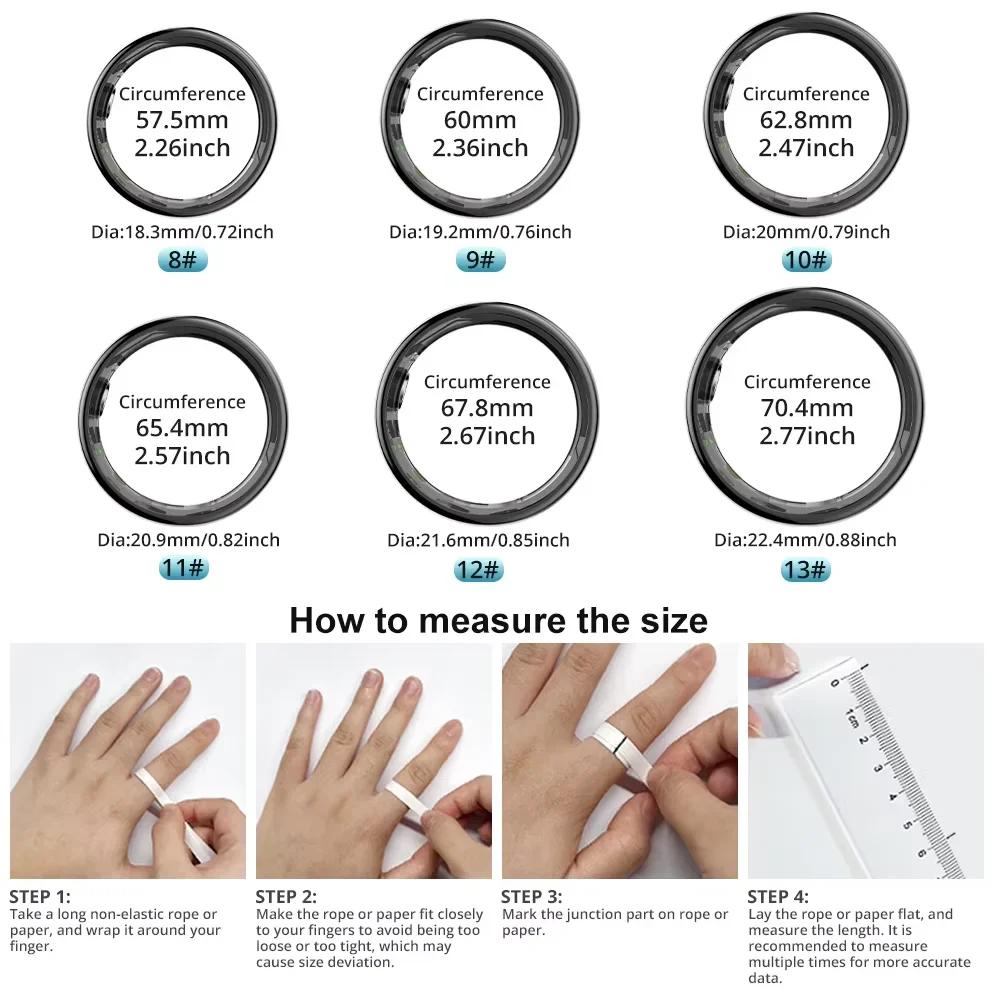 R09 Smart Ring Men Women with  - đánh giá và giá Temperature Ring Skin